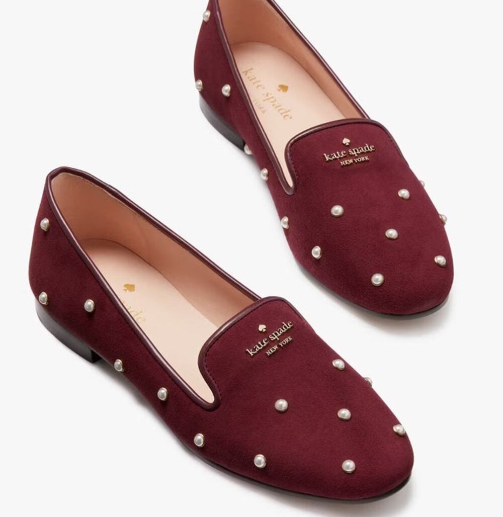 KATE SPADE $249 Claudia Pearl Flats SZ 9.5 NARROW
